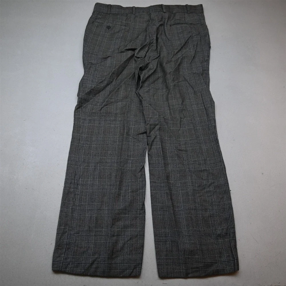 Vtg 44R 36x32 Blue Prince of Wales Check Flannel Wool Mens Jacket Pants Suit